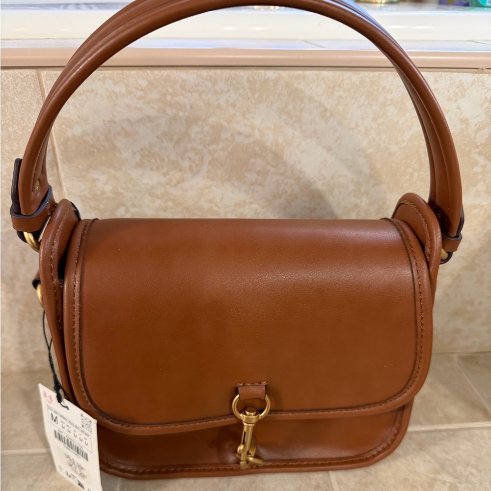 Zara brown imitation leather purse NWT